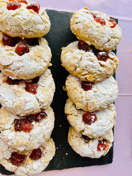 Cherry Bakewell Cookies